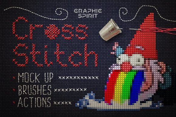 Cross Stitch Photoshop Action for Holiday Crafts