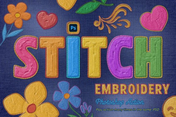 Embroidery Photoshop Action Review for Craft Fairs