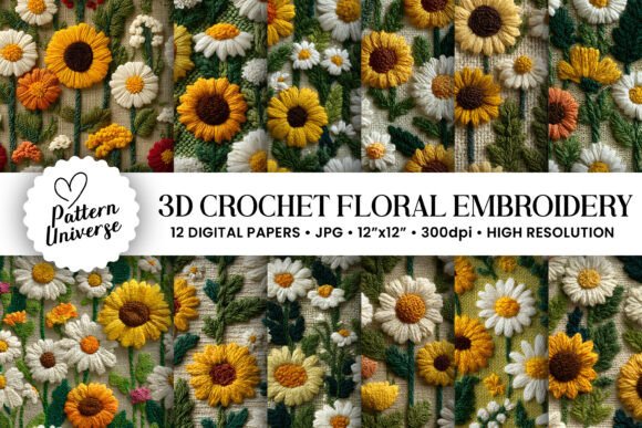 Review: 3D Crochet Floral Embroidery Patterns for Craft Fairs