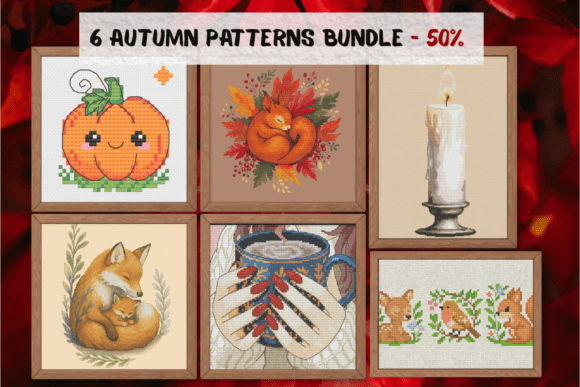 Review: 6 Autumn Cross Stitch Patterns Bundle for Fall Apparel