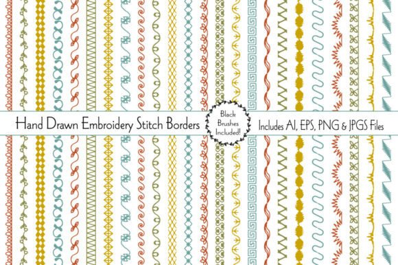 Review: Hand Drawn Embroidery Stitch Borders for Etsy