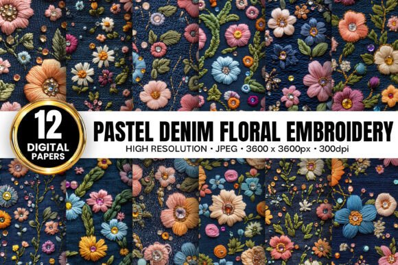 Review: Pastel Denim Floral Embroidery Patterns for Brands