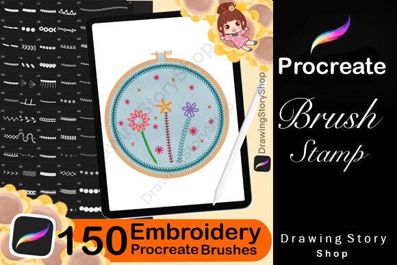 Reviewing 150 Procreate Embroidery Brushes for Gifts